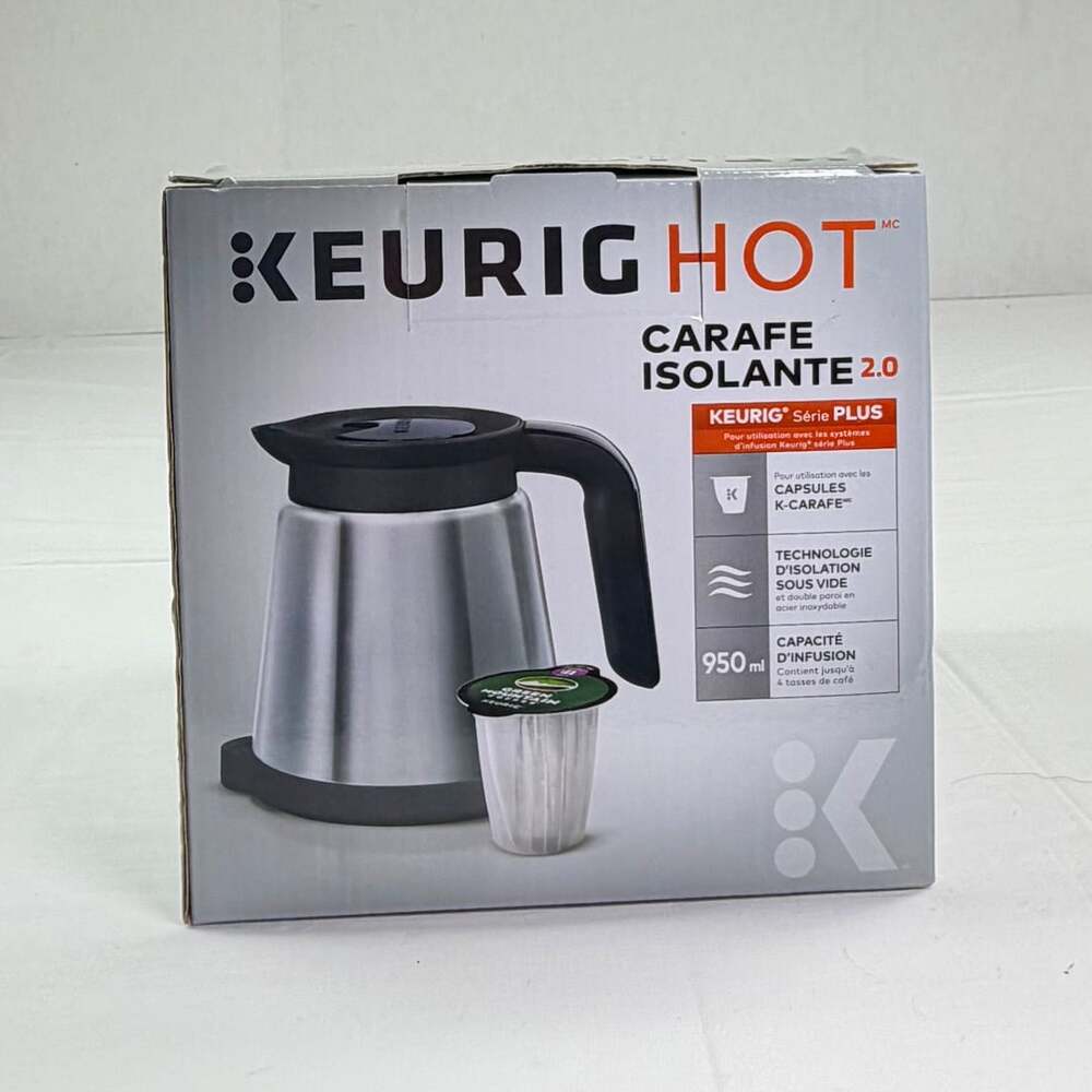 Keurig Hot 2.0 Thermal Carafe, 32oz Stainless Steel Use with Keurig 2.0 K-Cup